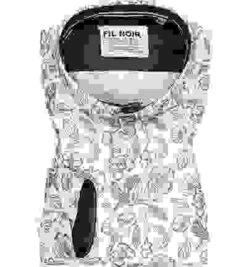 Hemd, Shaped Fit, Baumwolle, Grau-ecru -Milestone Shop 411302 norm 1