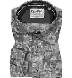 Hemd, Shaped Fit, Baumwolle, Indigo Gemustert -Milestone Shop 411307 norm 1