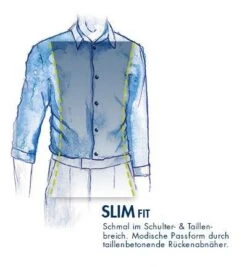 Hemd, Shaped Fit, Baumwolle, Indigo Gemustert -Milestone Shop 411307 norm3