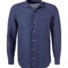 Hemd, Regular Fit, Leinen, Navy Meliert -Milestone Shop 411654 norm