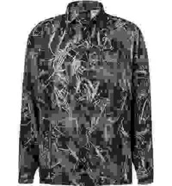 Armani Exchange Hemd, Loose Fit, Viskose, Grün Gemustert -Milestone Shop 411754 norm 1