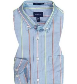 Gant Hemd, Regular Fit, Baumwolle, Blau Gestreift