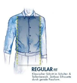 Seidensticker Hemd, Regular Fit, Reines Leinen, Dunkelblau -Milestone Shop 412146 norm3