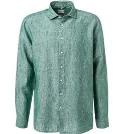 Seidensticker Hemd, Regular Fit, Reines Leinen, Dunkelgrün