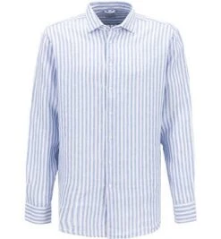 Seidensticker Hemd, Regular Fit, Reines Leinen, Hellblau-weiß Gestreift