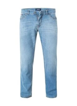 Jeans, Regular Fit, Baumwoll-Stretch, Hellbau