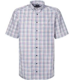 OLYMP Kurzarmhemd, Comfort Fit, Baumwolle, Multicolor Kariert