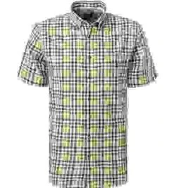 OLYMP Kurzarmhemd, Casual Modern Fit, Baumwolle, Limette-marine -Milestone Shop 413113 norm 1