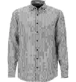 OLYMP Hemd, Casual Modern Fit, Reines Leinen, Navy-weiß Gestreift -Milestone Shop 413158 norm 1