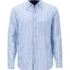 OLYMP Hemd, Casual Modern Fit, Reines Leinen, Hellblau-weiß Gestreift -Milestone Shop 413159 norm