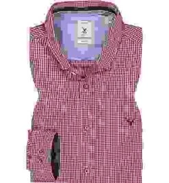 Pure Hemd, Slim Fit, Baumwolle, Rot-weiß Kariert -Milestone Shop 413189 norm 1