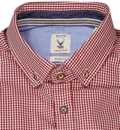 Pure Hemd, Slim Fit, Baumwolle, Rot-weiß Kariert -Milestone Shop 413189 norm2