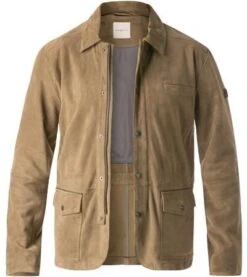 Bugatti Jacke, Ziegenvelours Halbgefüttert, Khaki