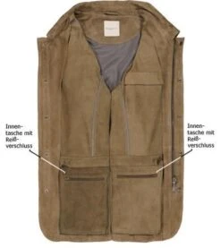 Bugatti Jacke, Ziegenvelours Halbgefüttert, Khaki -Milestone Shop 413212 norm3