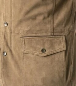 Bugatti Jacke, Ziegenvelours Halbgefüttert, Khaki -Milestone Shop 413212 norm4