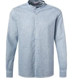 BOB Hemd, Baumwolle-Leinen, Hellblau Meliert