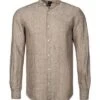 Hemd, Regular Fit, Reines Leinen, Sand Meliert