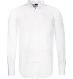 Hemd, Regular Fit, Reines Leinen, Weiß Meliert