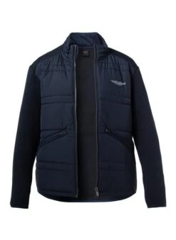 Hackett Jacke, Baumwolle Wattiert, Navy Meliert