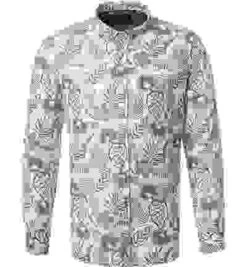 Hemd, Leinen, Hellblau-weiß Gemustert -Milestone Shop 415667 norm 1