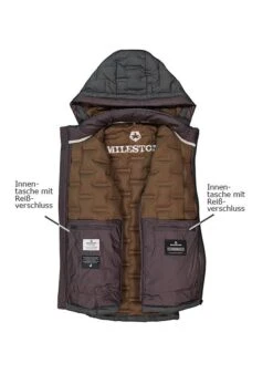 MILESTONE Daunenjacke MS Brayden, Mikrofaser, Dunkelgrau -Milestone Shop 415868 norm3