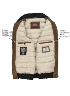 MILESTONE Lederblouson MS-Vivaldi, Ziegenvelours Wattiert, Oliv -Milestone Shop 415901 norm3