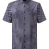 OLYMP Kurzarmhemd, Modern Fit, Baumwolle, Navy Kariert -Milestone Shop 416148 norm