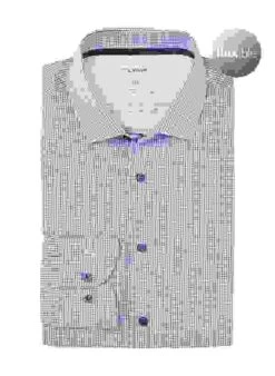 OLYMP Hemd, Body Fit, Baumwoll-Stretch Climate Control, Marine-weiß Kariert -Milestone Shop 416200 norm 1