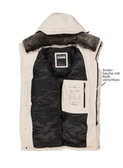 Strellson Steppjacke, Mikrofaser Wasserabweisend, Creme -Milestone Shop 416346 norm3