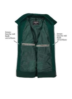 Strellson Lederblouson, Lammnappa-Baumwolle, Dunkelgrün-weiß -Milestone Shop 416365 norm3