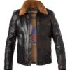 MILESTONE Lederjacke MS Mitchell, Lammnappa Lammfellkragen, Schwarz-dunkelbraun -Milestone Shop 416502 norm