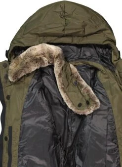 PEUTEREY Daunenjacke AIPTEK, Mikrofaser Echtpelz, Oliv -Milestone Shop 416801 norm4