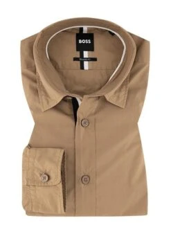 Hemd, Relaxed Fit, Baumwolle, Mittelbeige