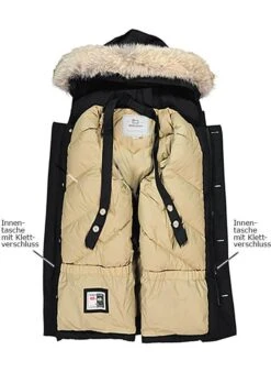Woolrich Daunenjacke, Baumwolle Echtfellkragen, Schwarz -Milestone Shop 417070 norm3