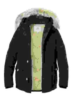 Woolrich Daunenjacke, Baumwolle Echtfellkragen, Dunkelblau -Milestone Shop 417071 norm 1
