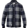 Woolrich Overshirt, Wolle Mit Daunenfutter, Dunkelblau-grau Kariert