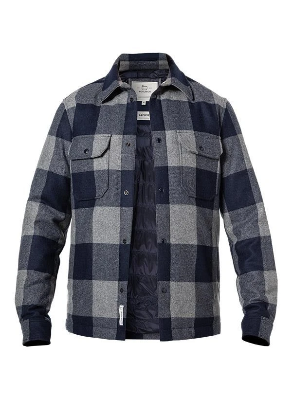 Woolrich Overshirt, Wolle Mit Daunenfutter, Dunkelblau-grau Kariert 3 Woolrich Overshirt, Wolle Mit Daunenfutter, Dunkelblau-grau Kariert