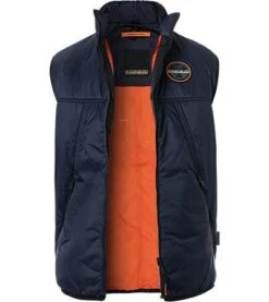 Napapijri Weste, Mikrofaser Wattiert, Dunkelblau