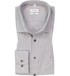 Seidensticker Hemd, Comfort Fit, Baumwolle, Grau Kariert