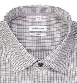 Seidensticker Hemd, Comfort Fit, Baumwolle, Grau Kariert -Milestone Shop 417688 norm2