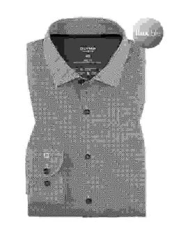 OLYMP Hemd, Body Fit, Jersey Geruchshemmend, Olivgrün Gemustert -Milestone Shop 417785 norm 1