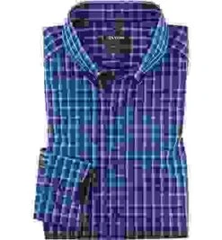 OLYMP Hemd, Modern Fit, Baumwolle, Royalblau Kariert -Milestone Shop 417801 norm 1