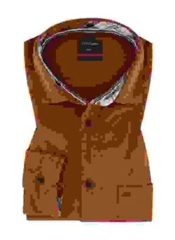 OLYMP Hemd, Regular Fit, Baumwolle, Braun -Milestone Shop 417891 norm 1