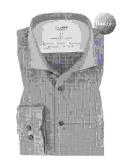 OLYMP Hemd, Body Fit, Baumwoll-Stretch Climate Control, Marine Kariert -Milestone Shop 418034 norm 1