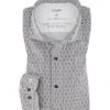 OLYMP Hemd, Body Fit, Jersey Geruchshemmend, Schwarz Gemustert -Milestone Shop 418036 norm