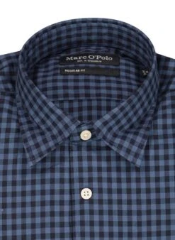 Marc O'Polo Hemd, Regular Fit, Bio Baumwolle, Grün Kariert -Milestone Shop 418050 norm2