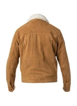 Lederjacke, Ziegenvelours Wattiert, Mittelbeige -Milestone Shop 418121 norm2