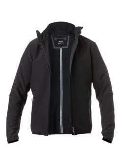 Softshell Jacke, Mikrofaser Wasserabweisend, Schwarz
