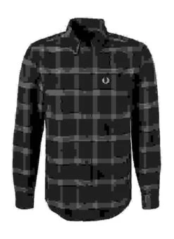 Fred Perry Hemd, Baumwolle, Grün-blau Kariert -Milestone Shop 418686 norm 1