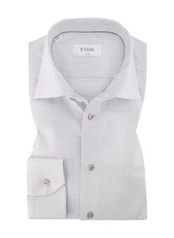 ETON Hemd, Classic Fit, Baumwolle, Hellblau-weiß Kariert